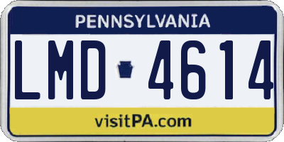 PA license plate LMD4614