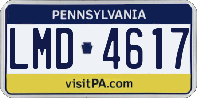 PA license plate LMD4617