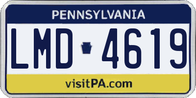 PA license plate LMD4619