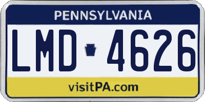 PA license plate LMD4626