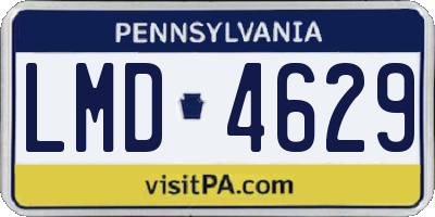 PA license plate LMD4629
