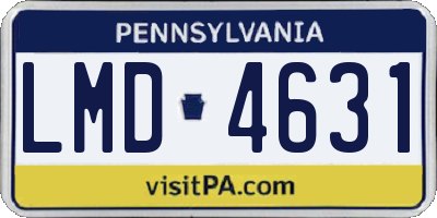 PA license plate LMD4631