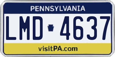 PA license plate LMD4637