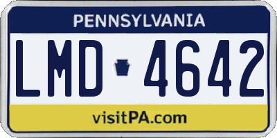 PA license plate LMD4642