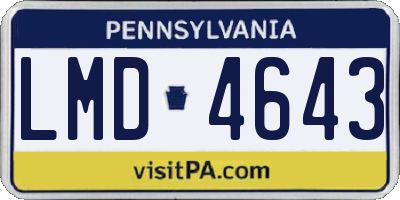 PA license plate LMD4643