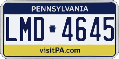 PA license plate LMD4645