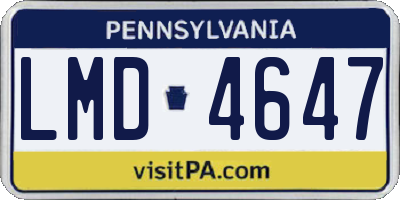 PA license plate LMD4647