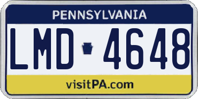 PA license plate LMD4648