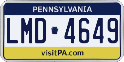 PA license plate LMD4649