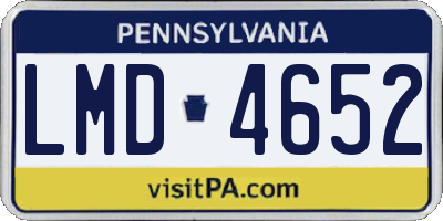PA license plate LMD4652