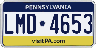 PA license plate LMD4653