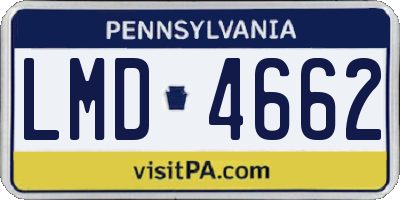 PA license plate LMD4662