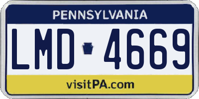 PA license plate LMD4669
