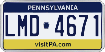 PA license plate LMD4671