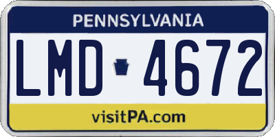PA license plate LMD4672