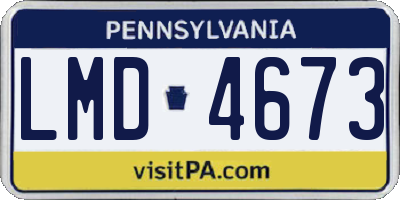 PA license plate LMD4673