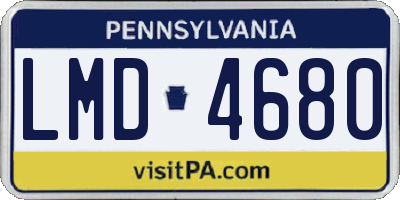 PA license plate LMD4680