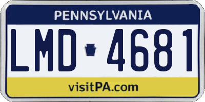 PA license plate LMD4681
