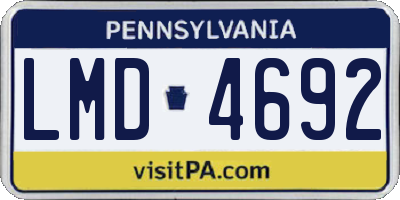 PA license plate LMD4692