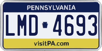 PA license plate LMD4693