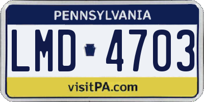 PA license plate LMD4703