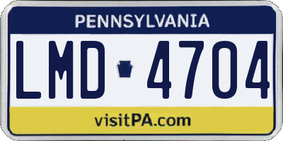 PA license plate LMD4704