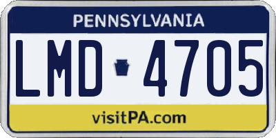 PA license plate LMD4705