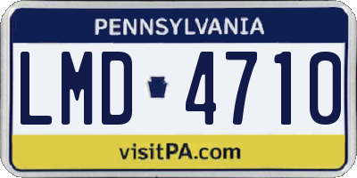 PA license plate LMD4710