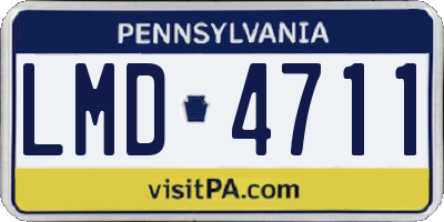 PA license plate LMD4711