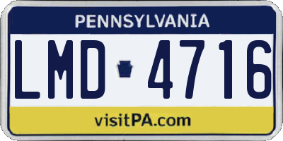 PA license plate LMD4716