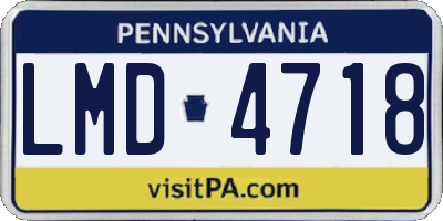 PA license plate LMD4718