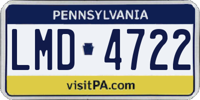 PA license plate LMD4722