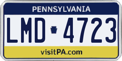 PA license plate LMD4723