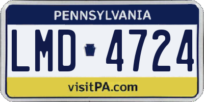 PA license plate LMD4724