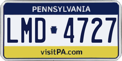PA license plate LMD4727