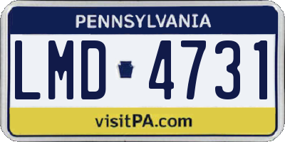 PA license plate LMD4731