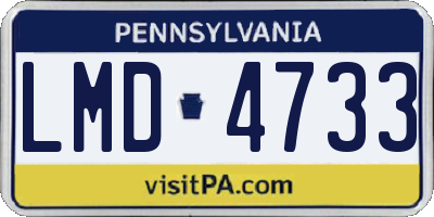 PA license plate LMD4733