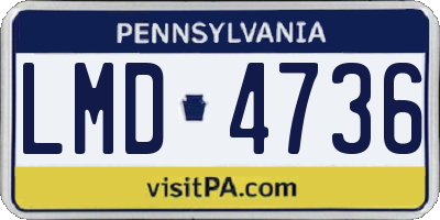 PA license plate LMD4736