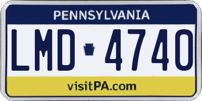 PA license plate LMD4740