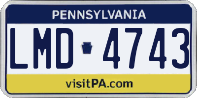 PA license plate LMD4743