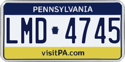 PA license plate LMD4745