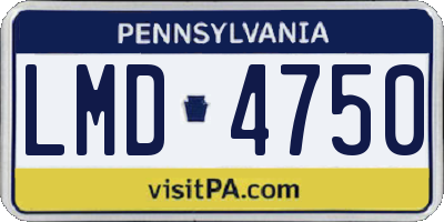 PA license plate LMD4750