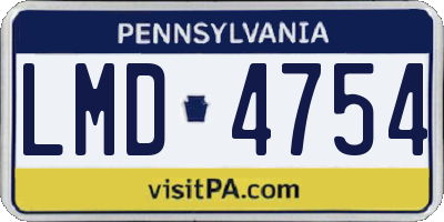 PA license plate LMD4754