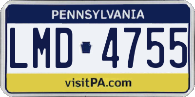 PA license plate LMD4755