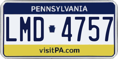 PA license plate LMD4757