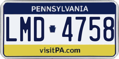 PA license plate LMD4758