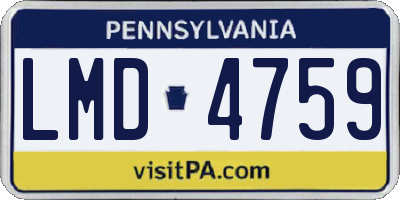 PA license plate LMD4759