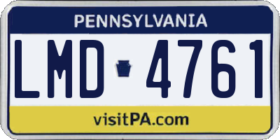 PA license plate LMD4761