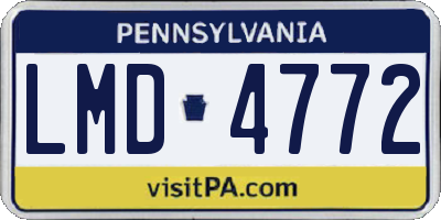 PA license plate LMD4772