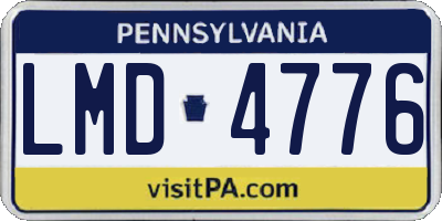 PA license plate LMD4776